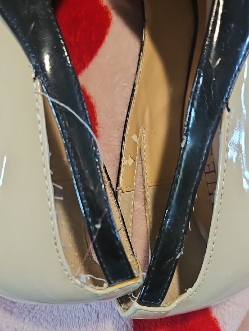 GUESS Black Patent Peep-Toe Pumps - Picture 10 of 10